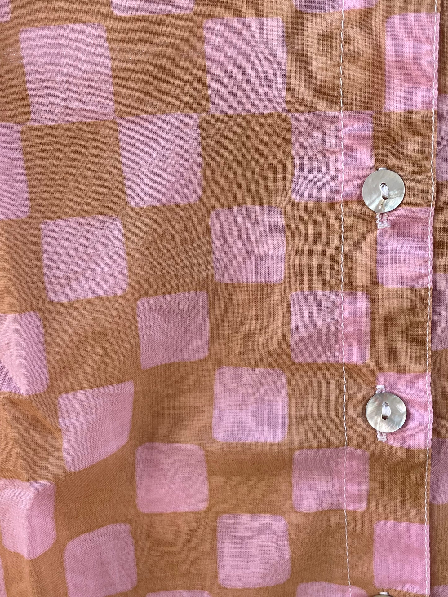 Good Boyfriend Shirt - Checkerboard Overdye Tickled Pink on Baked Clay 7 Details