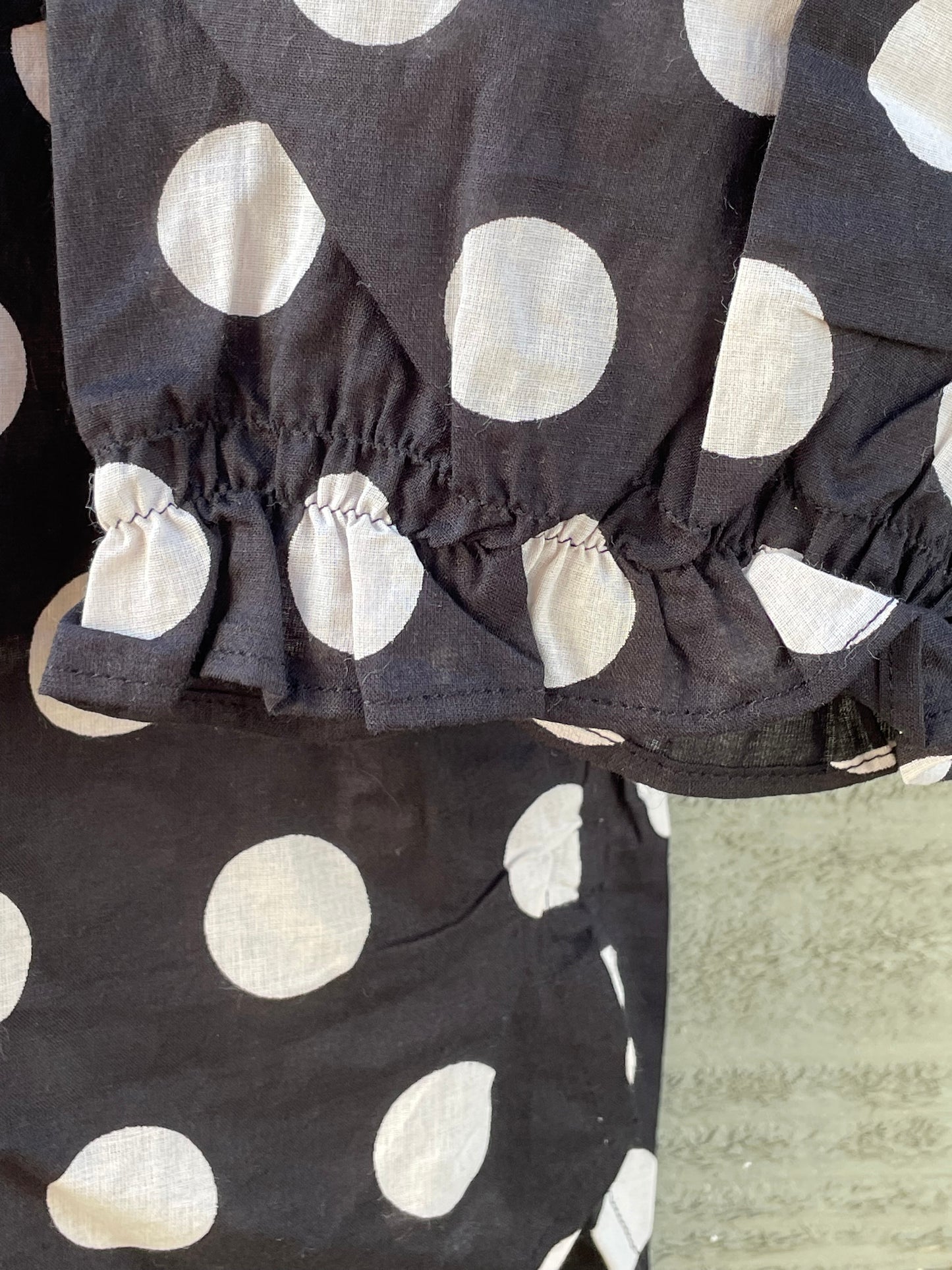 Good Girlfriend Shirt with Ruffle Trim - True Dot Black 7 - Close up - Ruffle