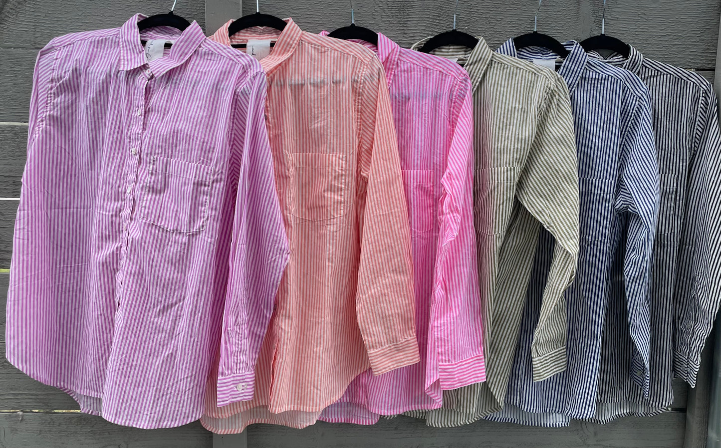 Good Boyfriend Shirt - Menswear Stripe Black - On Fence - Multiple