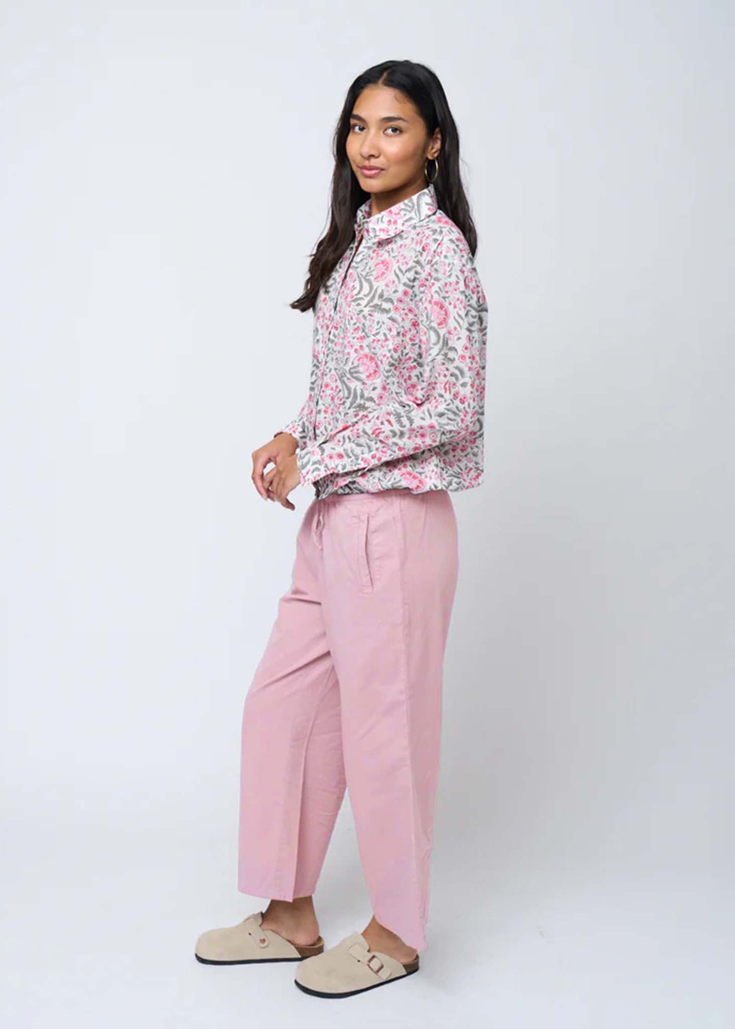 Shore Pant - Tickled Pink Twill 10 - Side