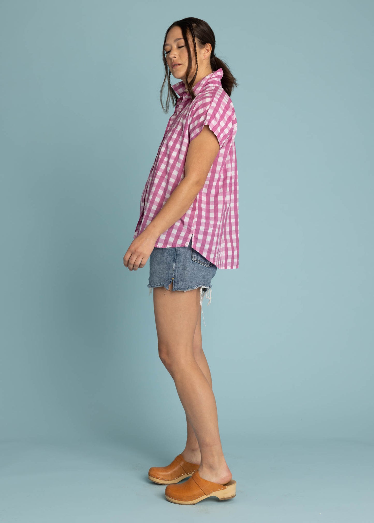 Good Boyfriend Short Sleeve Shirt Gingham Picnic - Dahlia 5 - Side 2