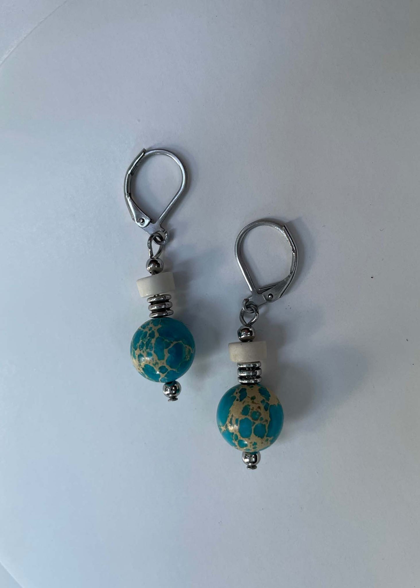 Ocean Totem Earrings 2 - White Background