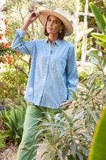 Good Boyfriend Shirt - Menswear Stripe Chambray & White