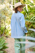 Good Boyfriend Shirt - Menswear Stripe Chambray & White