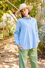 Good Boyfriend Shirt - Menswear Stripe Chambray & White