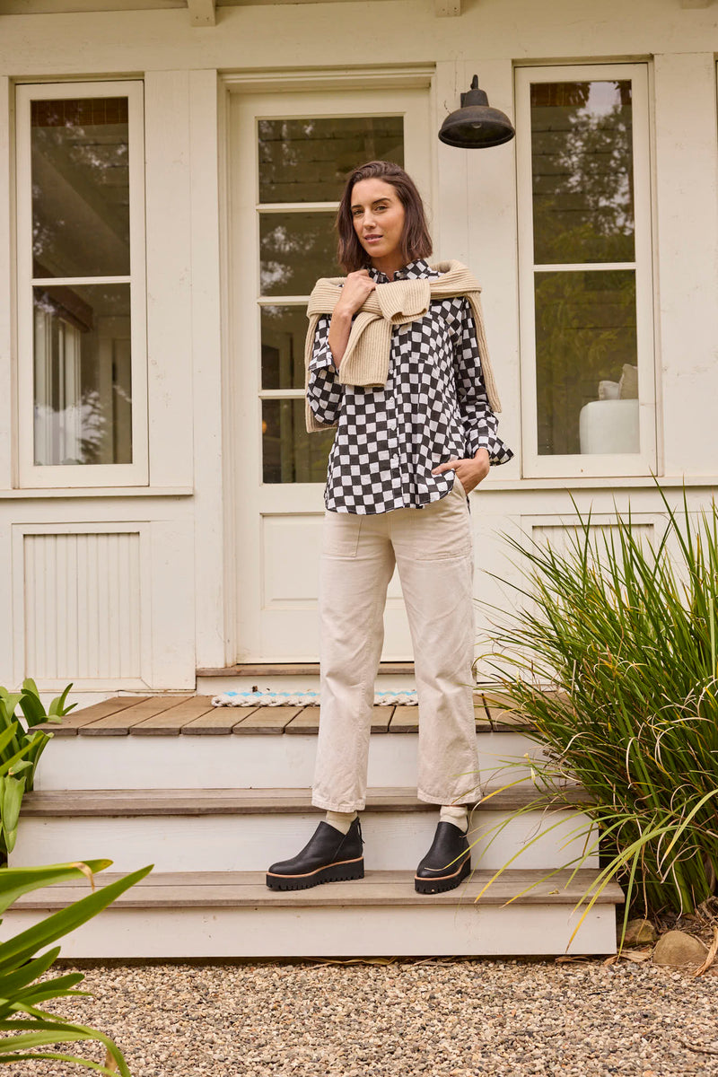 Good Boyfriend Shirt - Checkerboard Black