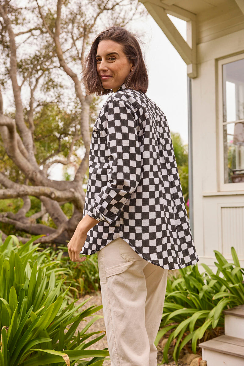 Good Boyfriend Shirt - Checkerboard Black