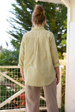 Good Boyfriend Shirt - Menswear Stripe Olive Oil