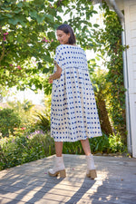 Meadow Dress -                                      Ikat Squares Cobalt