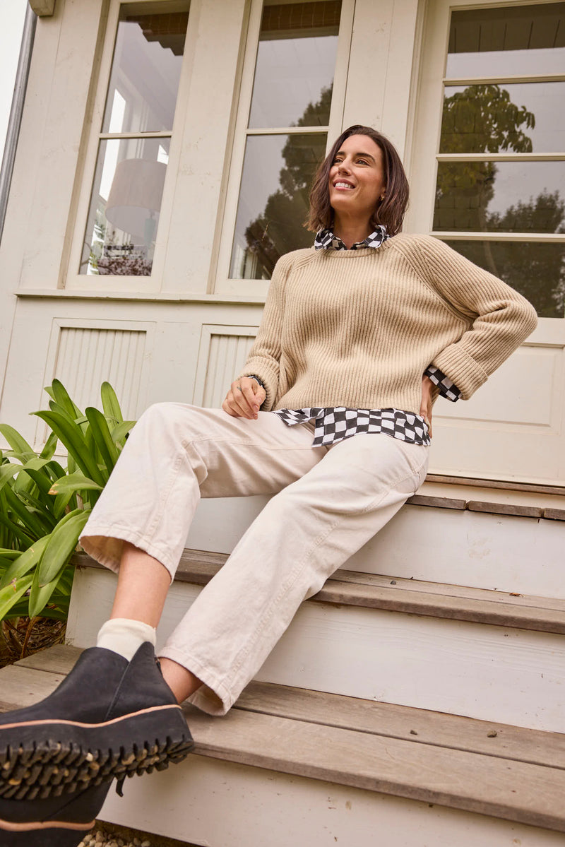 Montauk Shaker Recycled Cashmere Sweater - Oatmeal