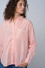 Good Boyfriend Shirt - Menswear Stripe Desert Pink