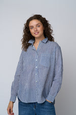 Good Boyfriend Shirt - Menswear Stripe True Navy