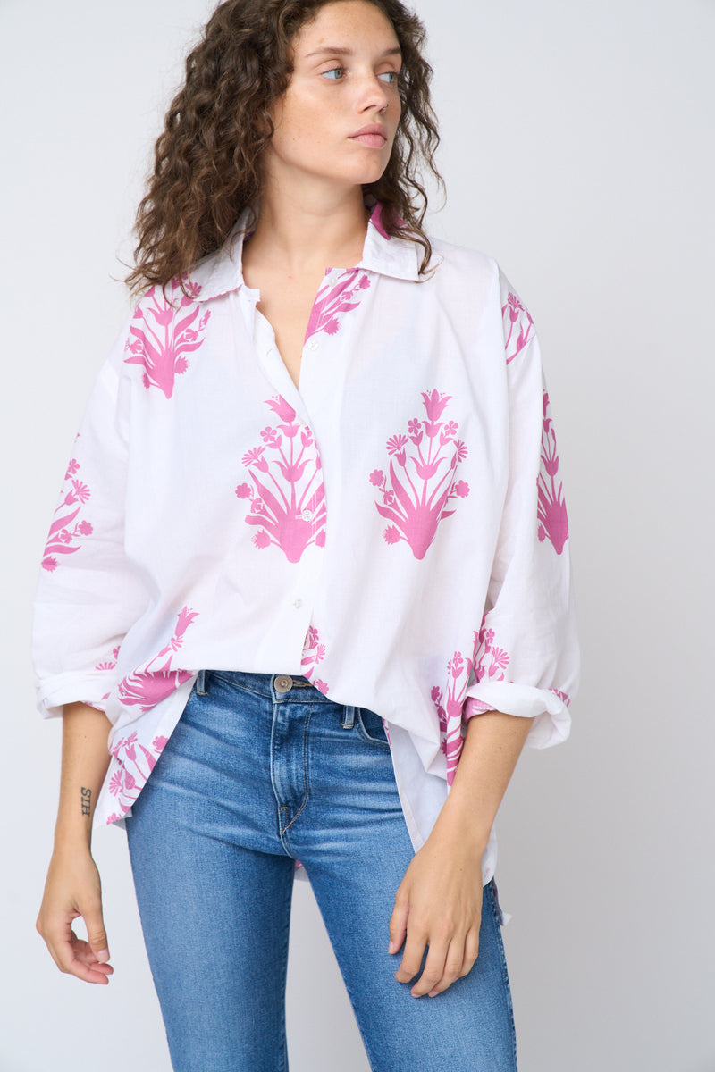 Relaxed Boyfriend Shirt - Cameo Floral Dahlia