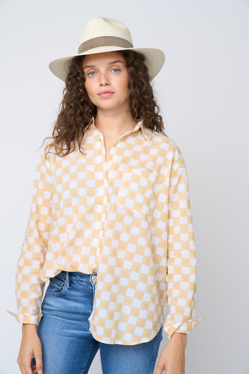 Good Boyfriend Shirt - Checkerboard Natural