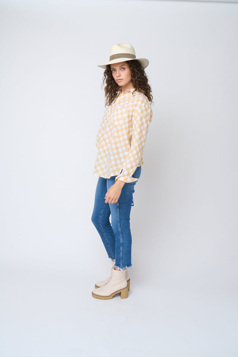 Good Boyfriend Shirt - Checkerboard Natural