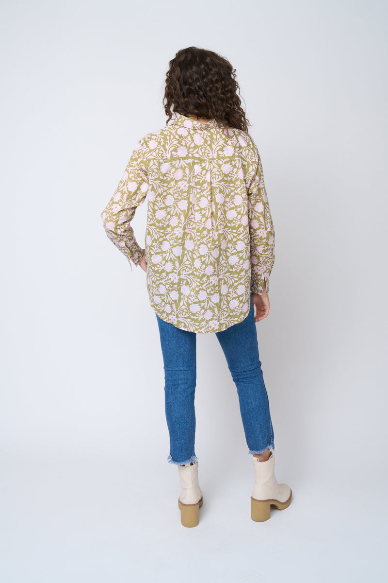 Good Boyfriend Shirt - Floral Escape Olive Oil & Lavender