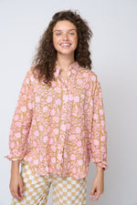 Good Boyfriend Shirt - Floral Escape Baked Clay & Neon Pink