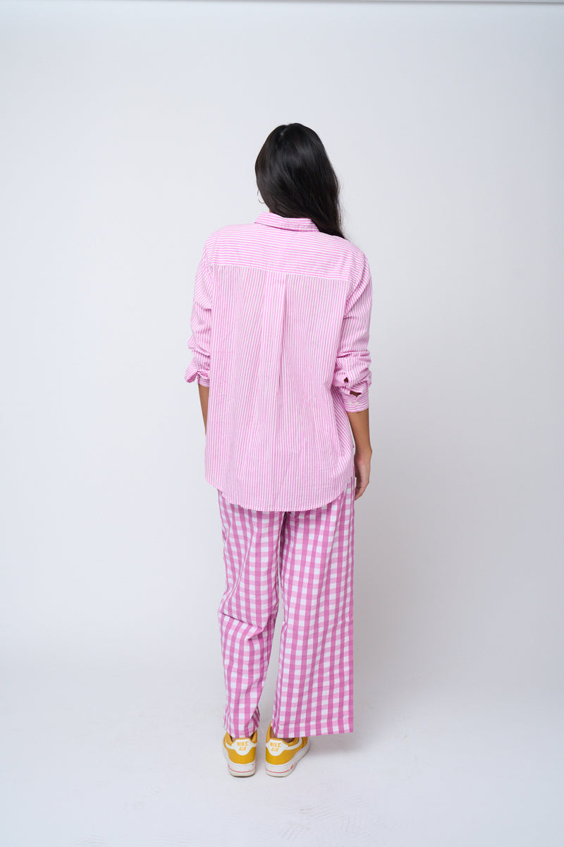 Good Boyfriend Shirt - Menswear Stripe Lavender