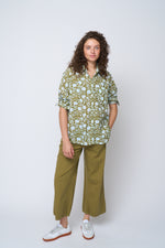 Good Boyfriend Shirt - Floral Escape Olive Oil & Cerulean