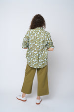 Good Boyfriend Shirt - Floral Escape Olive Oil & Cerulean