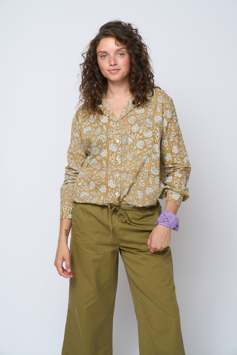 Good Boyfriend Shirt - Floral Escape Baked Clay & Olive Oil