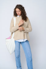 Nantucket Boxy Recycled Cashmere Sweater - Oatmeal