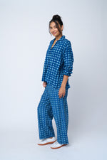 Relaxed Boyfriend Shirt - Gingham Picnic Overdye Cornflower Blue