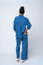 Relaxed Boyfriend Shirt - Gingham Picnic Overdye Cornflower Blue