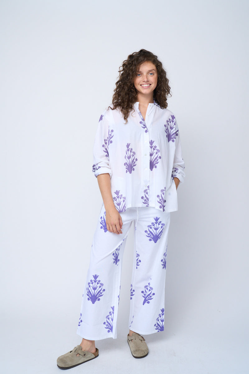 Shore Pant - Cameo Floral Coastal Purple