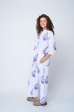 Relaxed Boyfriend Shirt - Cameo Floral Coastal Purple