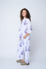 Relaxed Boyfriend Shirt - Cameo Floral Coastal Purple