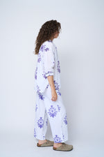 Relaxed Boyfriend Shirt - Cameo Floral Coastal Purple