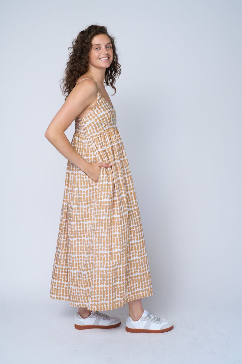 Hamptons Dress - Messy Dot Baked Clay