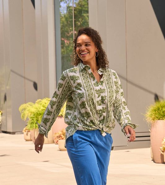 Good Boyfriend Shirt - Chatsworth Trellis Green 1