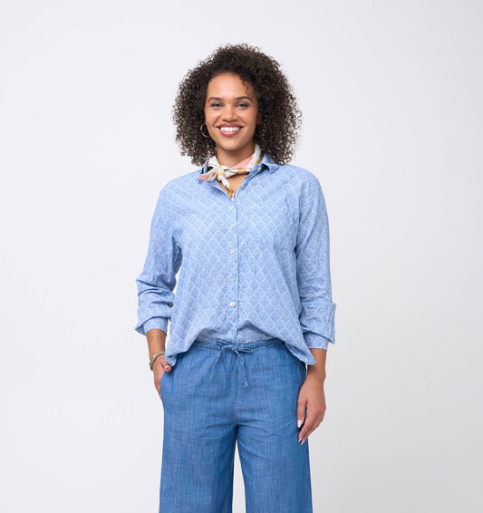 Good Boyfriend Shirt - Sunflower Overdye Cornflower Blue 1 - Front