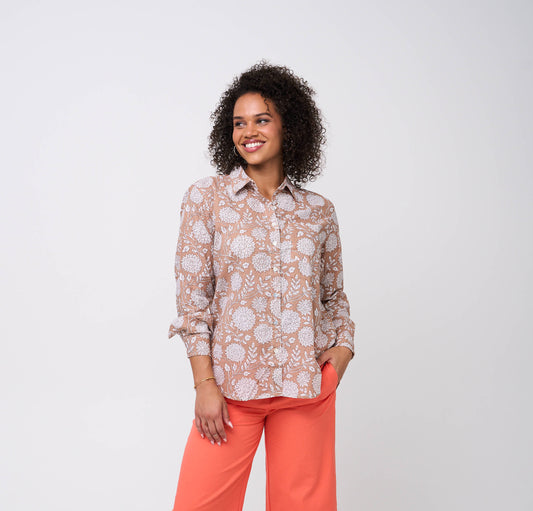 Good Boyfriend Shirt - Hydrangea Beauty Mocha 1 - Front