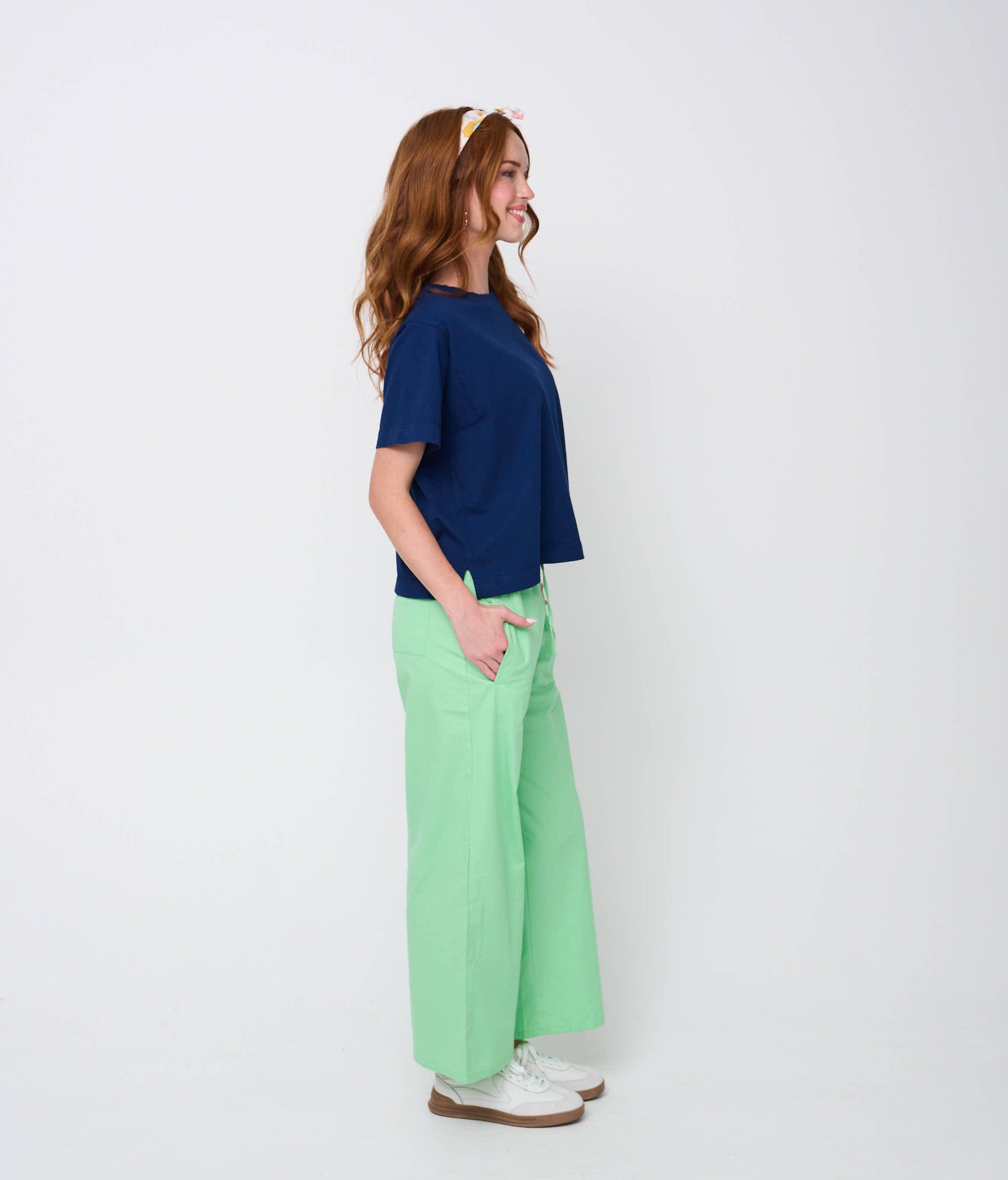 Shore Pant - Citron Twill 5 - Side view