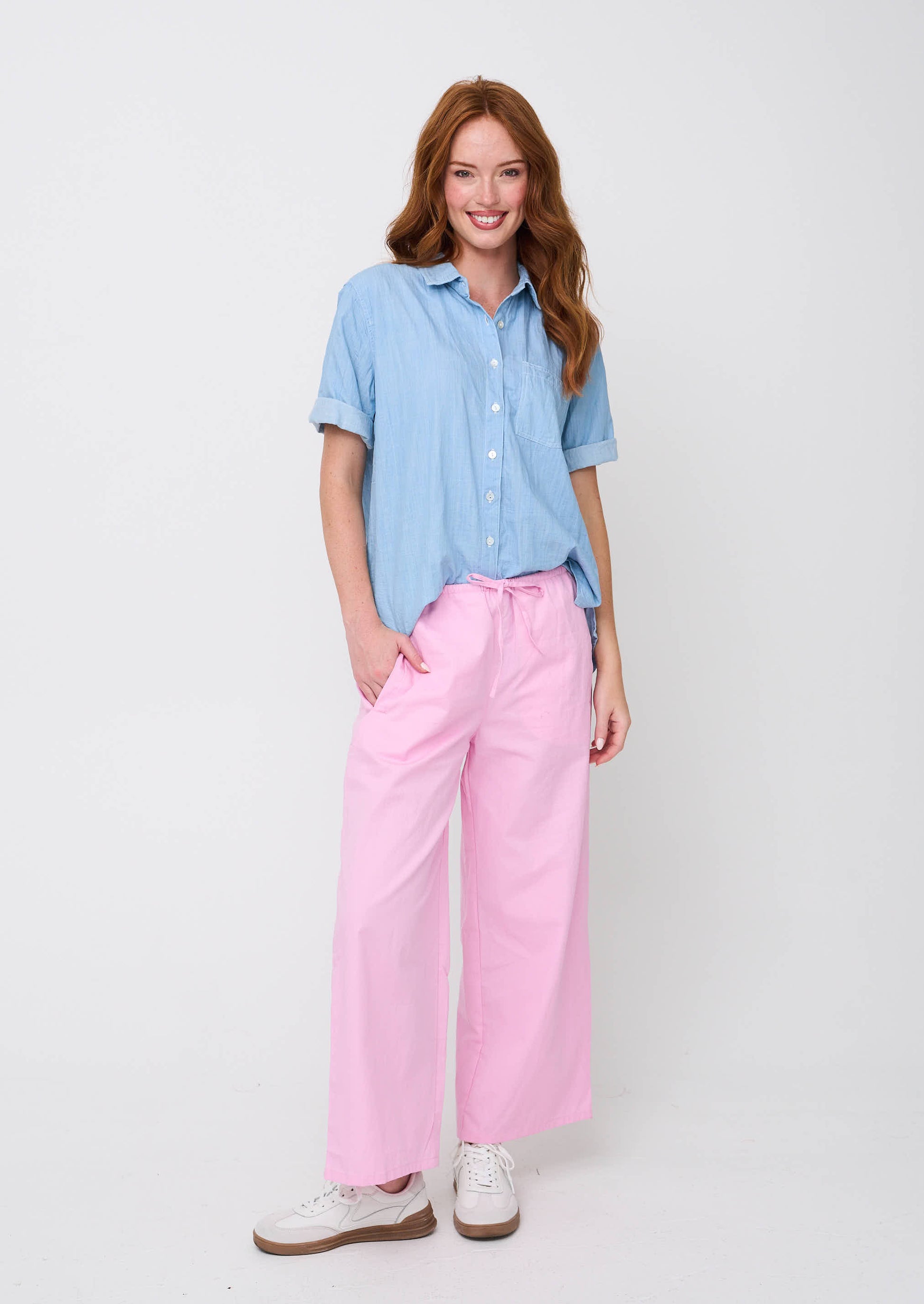 Shore Pant - Tickled Pink Twill 3 - Studio
