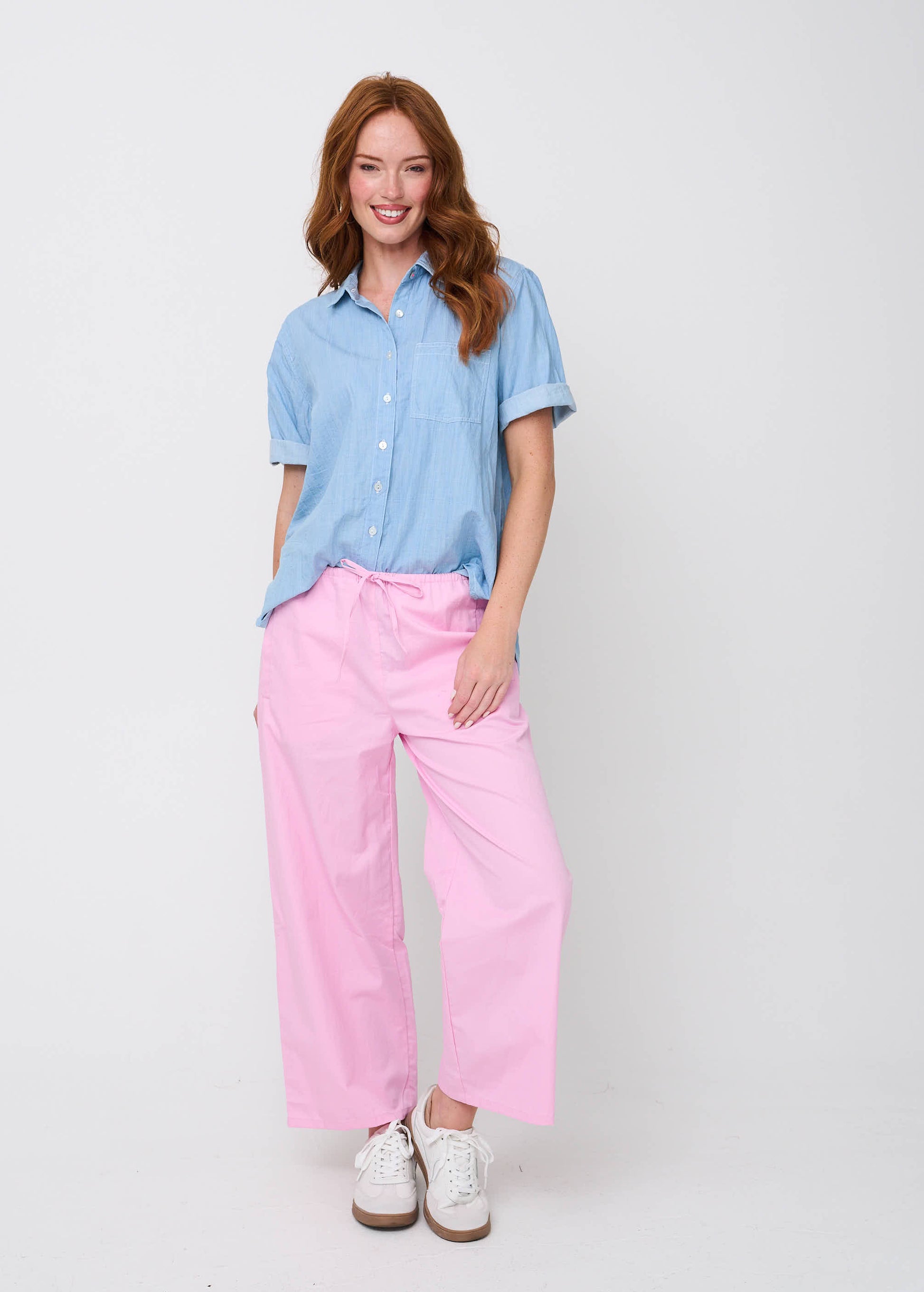 Shore Pant - Tickled Pink Twill 4 