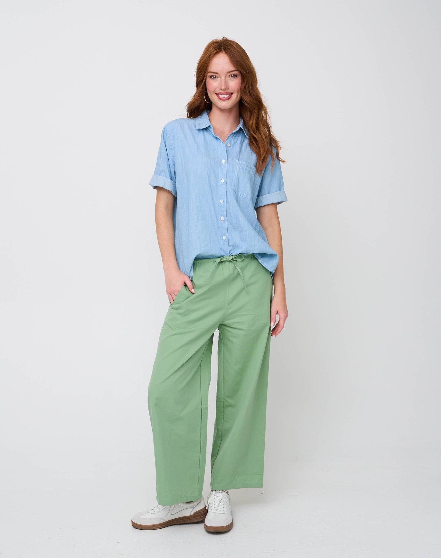Shore Pant - Watercress Twill 10 - Full - Studio