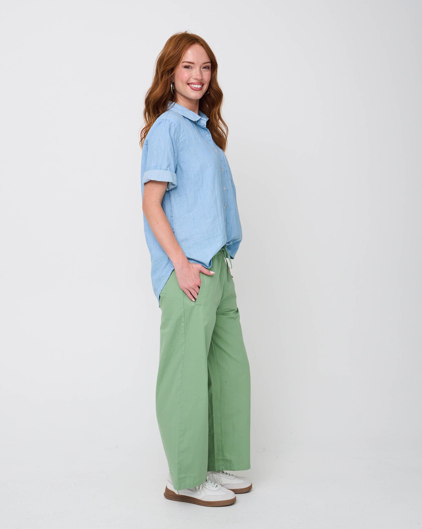 Shore Pant - Watercress Twill 13 - Side