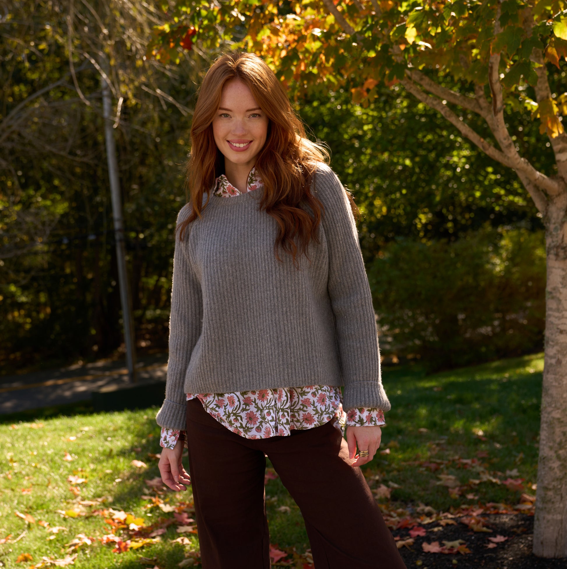 Montauk Shaker Recycled Cashmere Sweater - Perla Grey 2 - Outdoor - Front