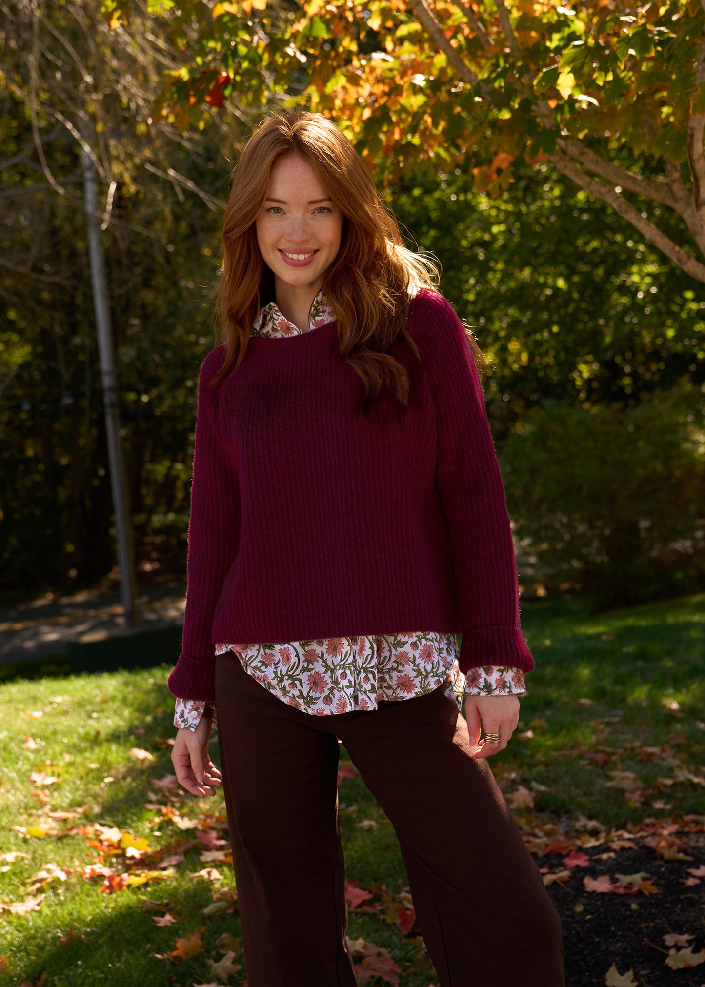 Montauk Shaker Recycled Cashmere Sweater - Bordeaux PRE-ORDER