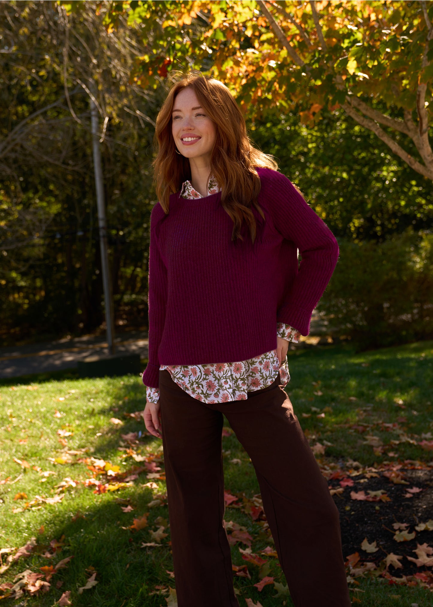 Montauk Shaker Recycled Cashmere Sweater - Bordeaux PRE-ORDER