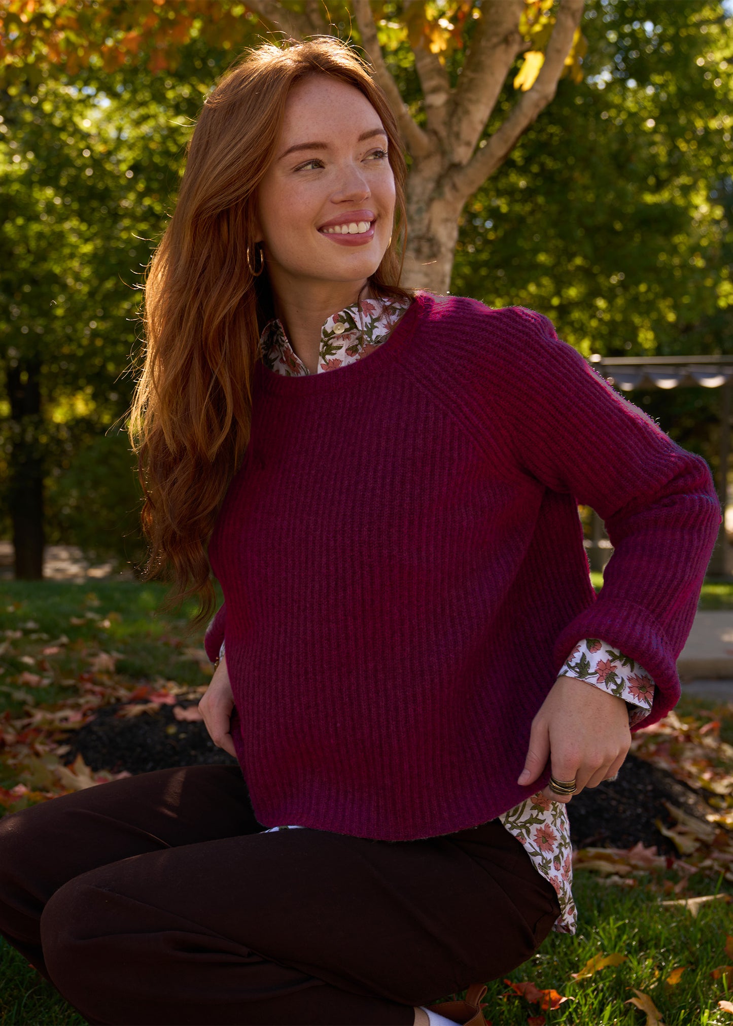 Montauk Shaker Recycled Cashmere Sweater - Bordeaux PRE-ORDER