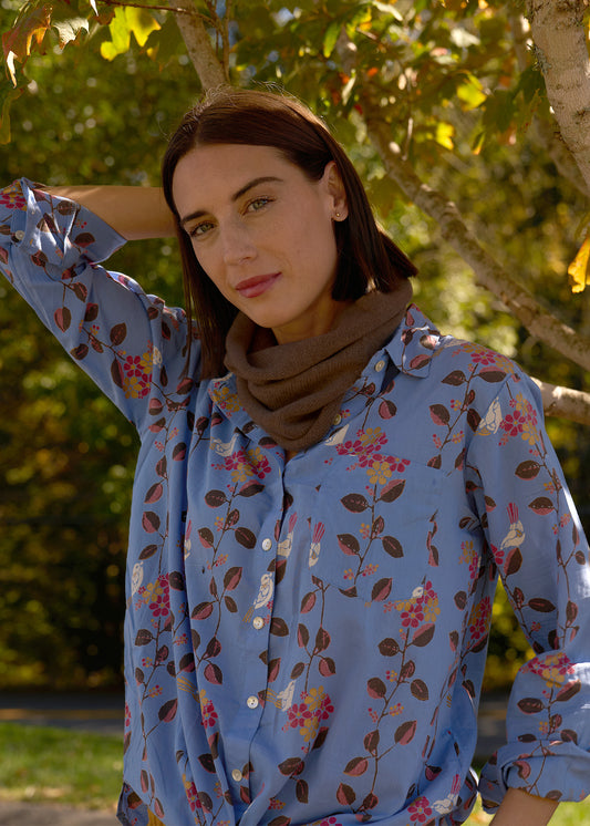 Bedford Infinity Recycled Cashmere Scarf Chocolate