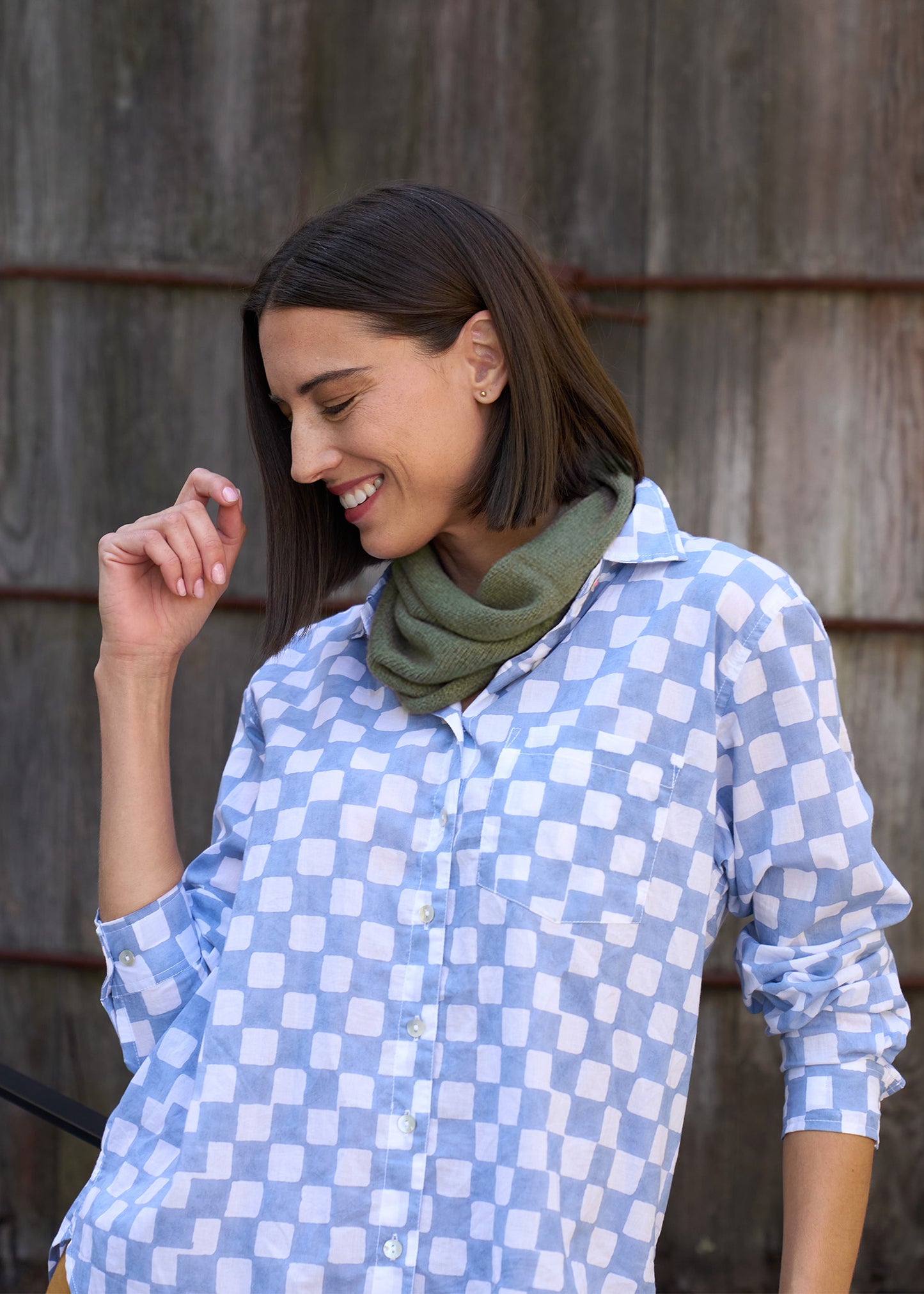 Bedford Infinity Recycled Cashmere Scarf Olive