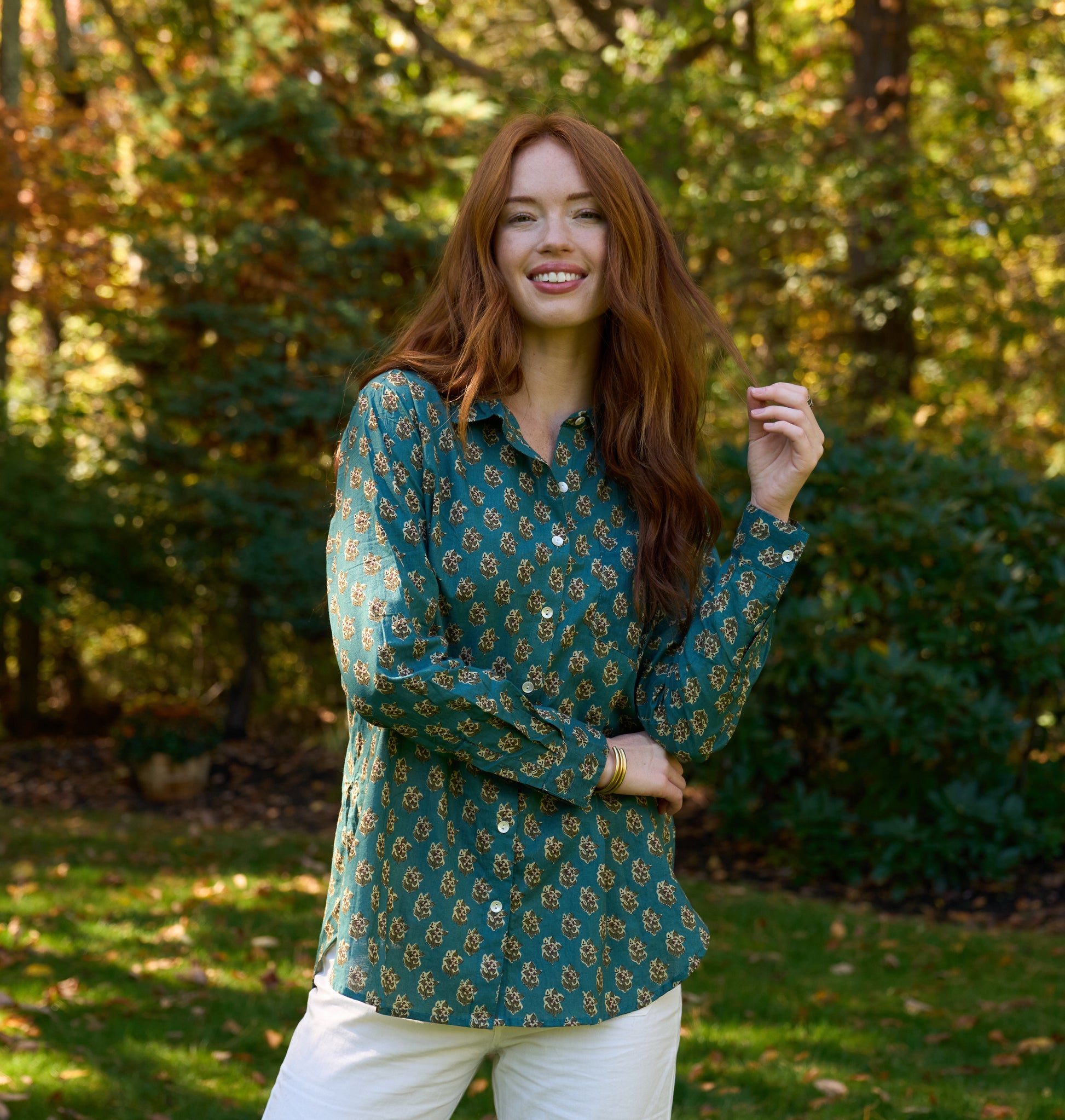 Good Boyfriend Shirt - Rockport Floral French Teal 3 - Untucked