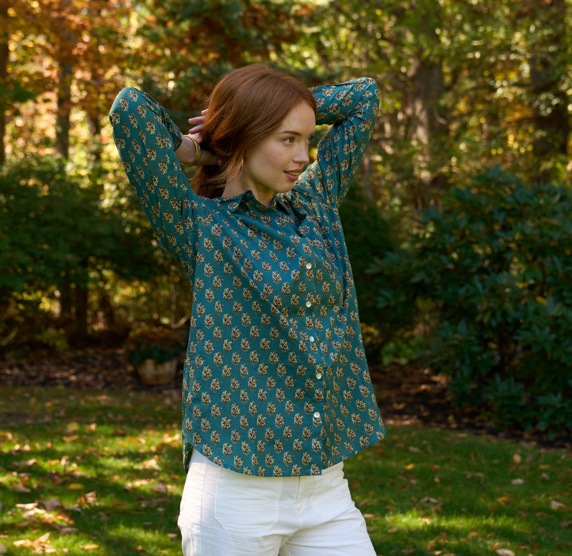 Good Boyfriend Shirt - Rockport Floral French Teal 4 - Outdoor