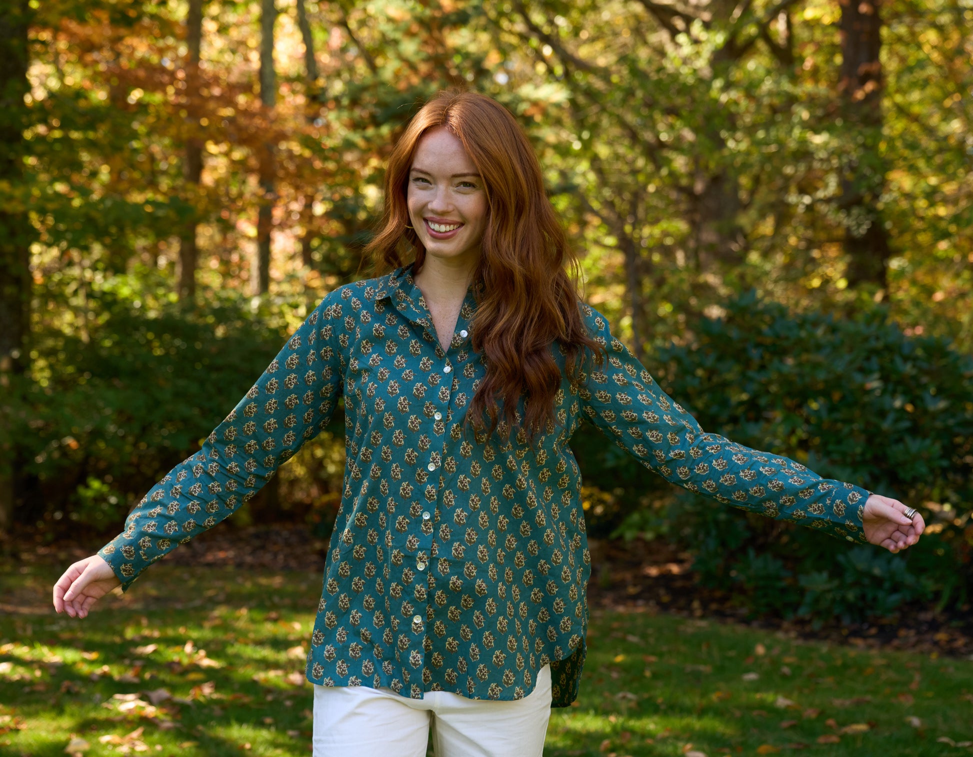 Good Boyfriend Shirt - Rockport Floral French Teal 1 - Outdoor